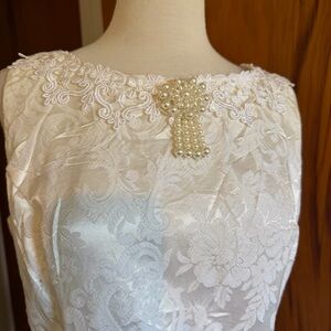 Elegant White Lace Fit & Flare Mini Dress